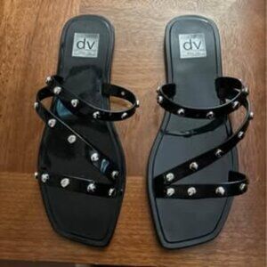 Darling Black Dolce Vita Silver Studded Jelly Sandals